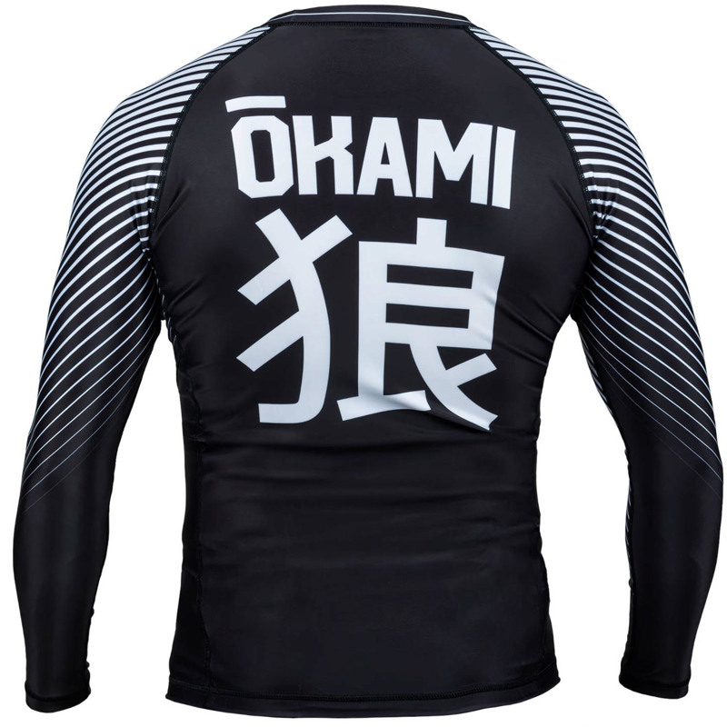 Okami kanji longsleeve rashguard - black/white